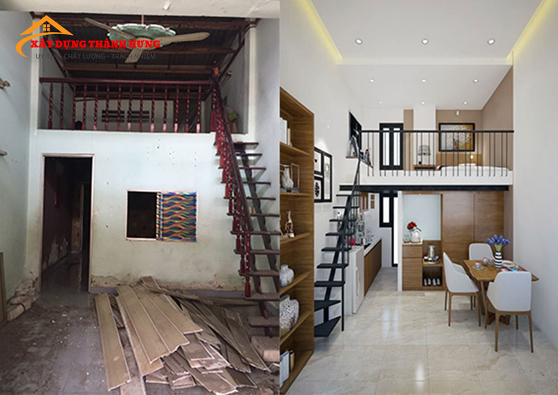 Cải tạo nhà cấp 4 thành gác lửng
