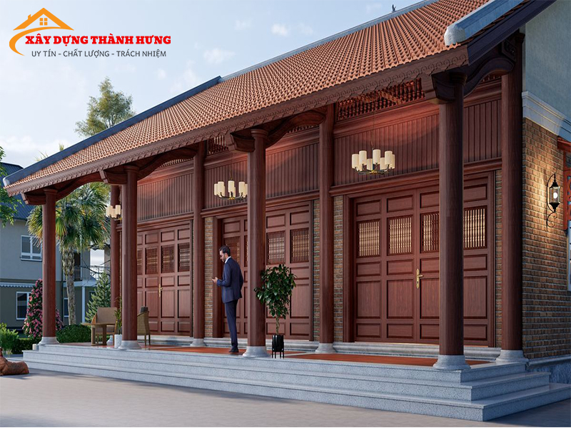 Thiết Kế Nhà 3 Gian Truyền Thống Đẹp Mẫu 04